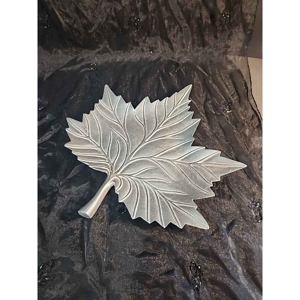 Home Interior Gift Lg Silver Tone Maple Leaf Metal Wall Hanging Table Decor Fall
